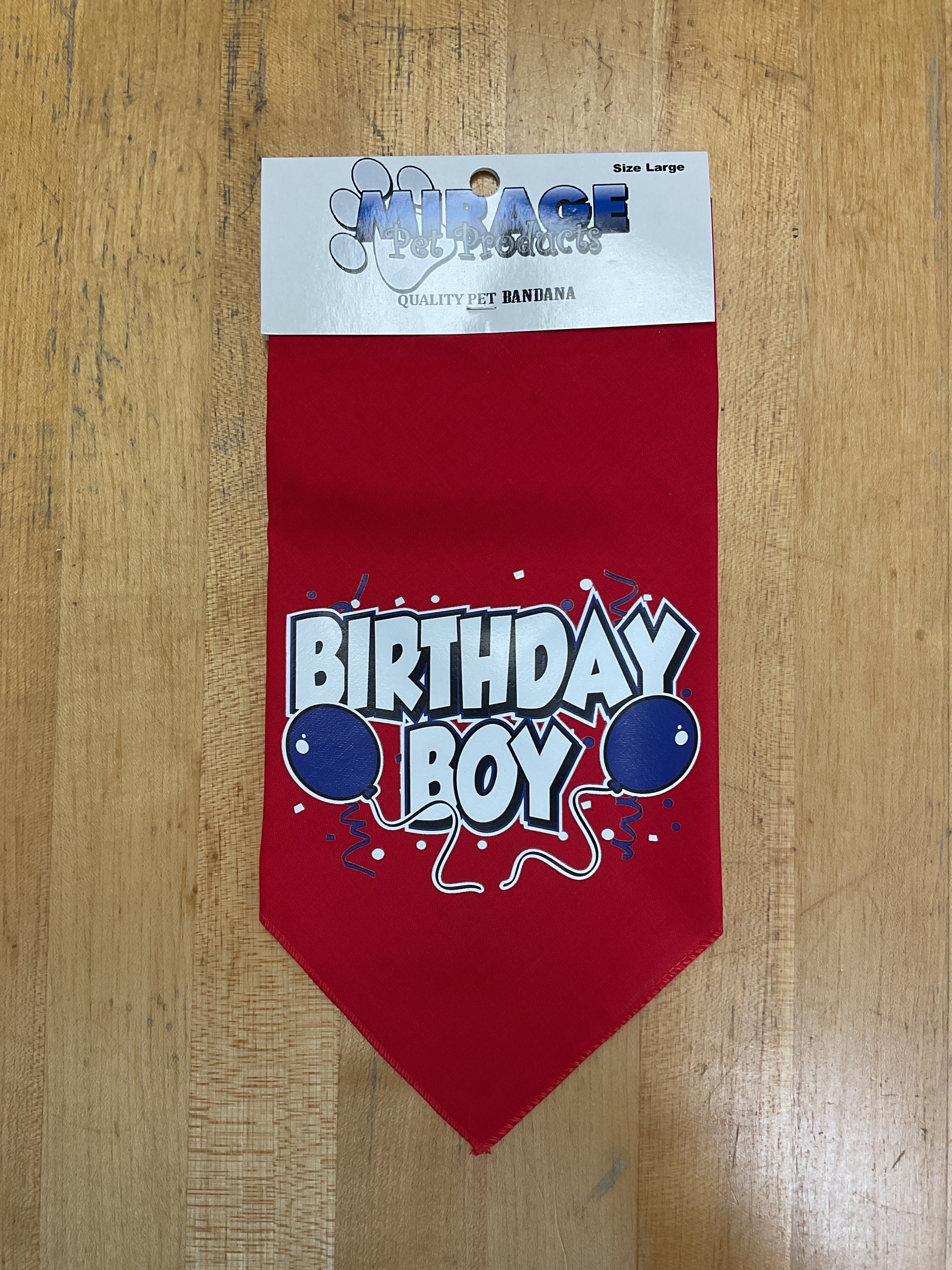 Mirage Birthday Boy Bandanna-Red : Large