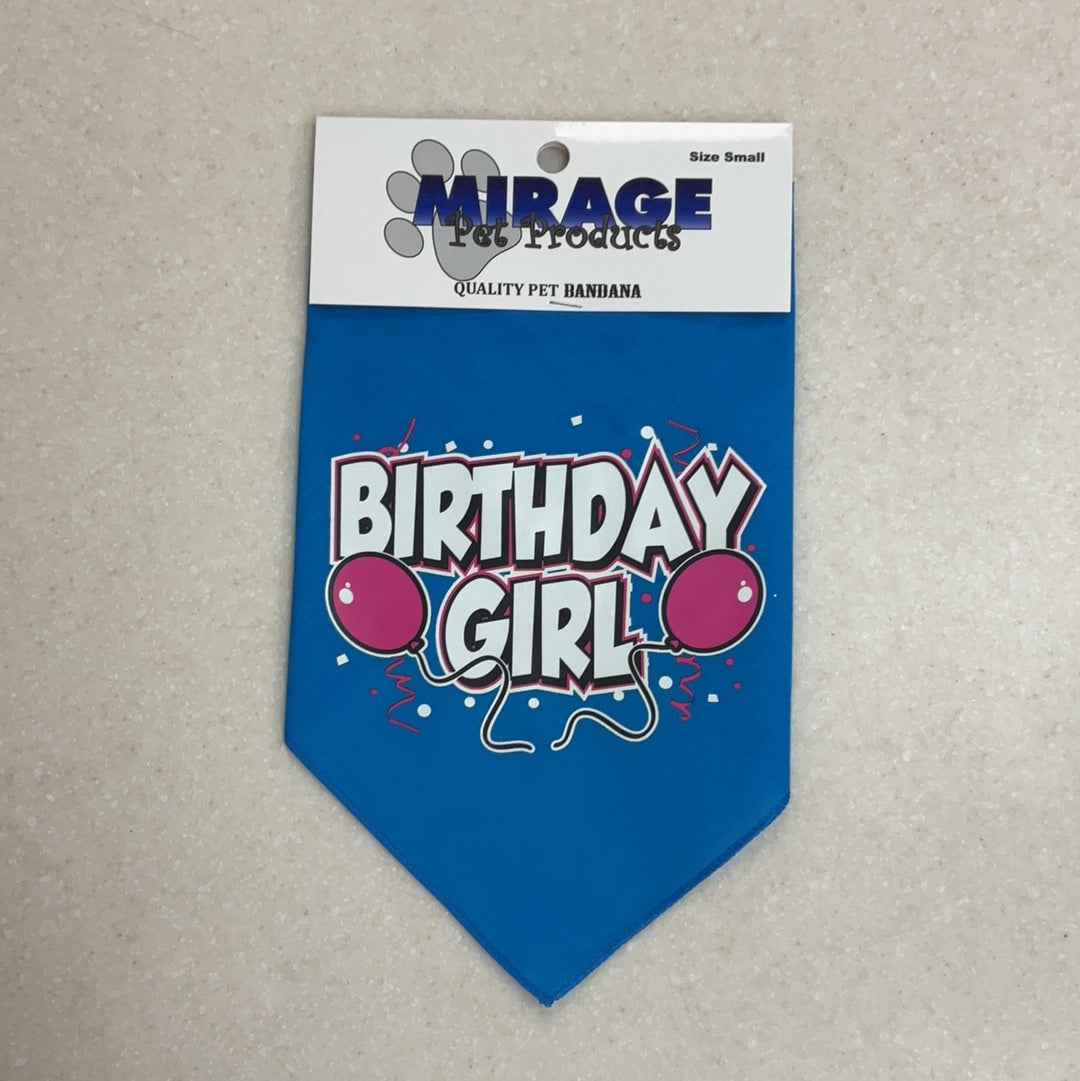 Birthday Girl Bandanna-Blue : Small