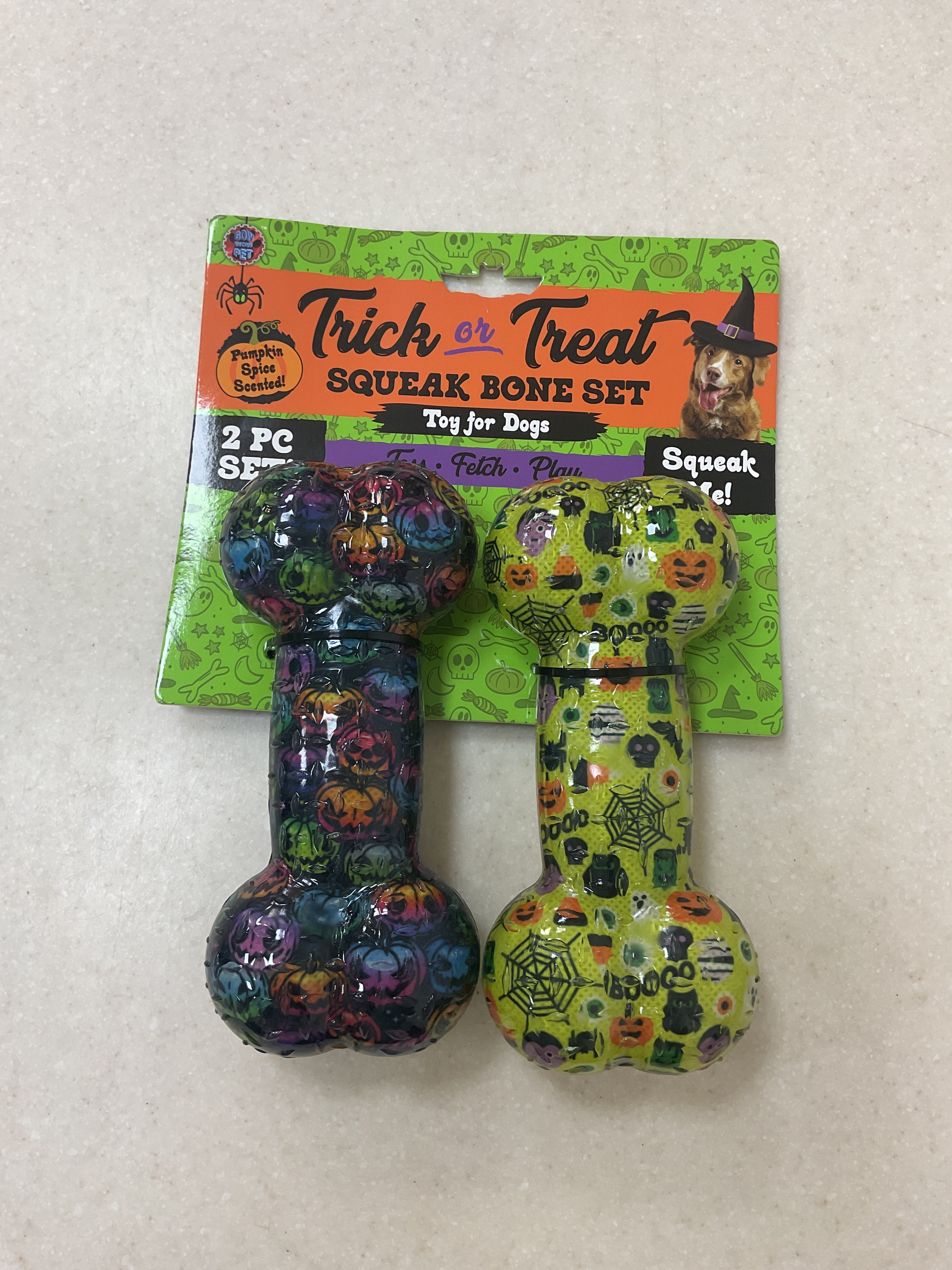 Trick or Treat Squeak Bone Set 2-pk