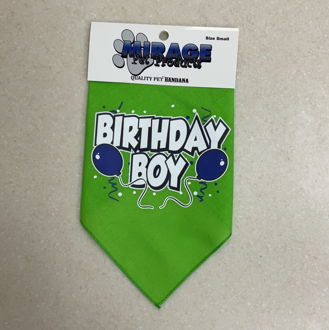 Birthday Boy Bandana-Lime Green : Small