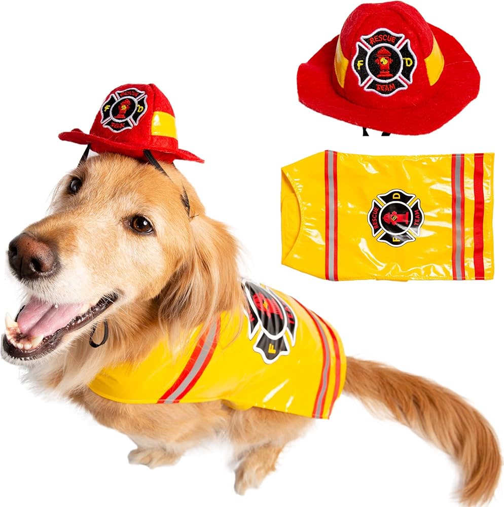 Pet Krewe Firefighter Dog Costume