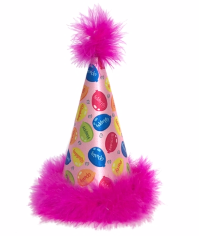 Huxley & Kent Party Time Dog Hat, Pink, Small