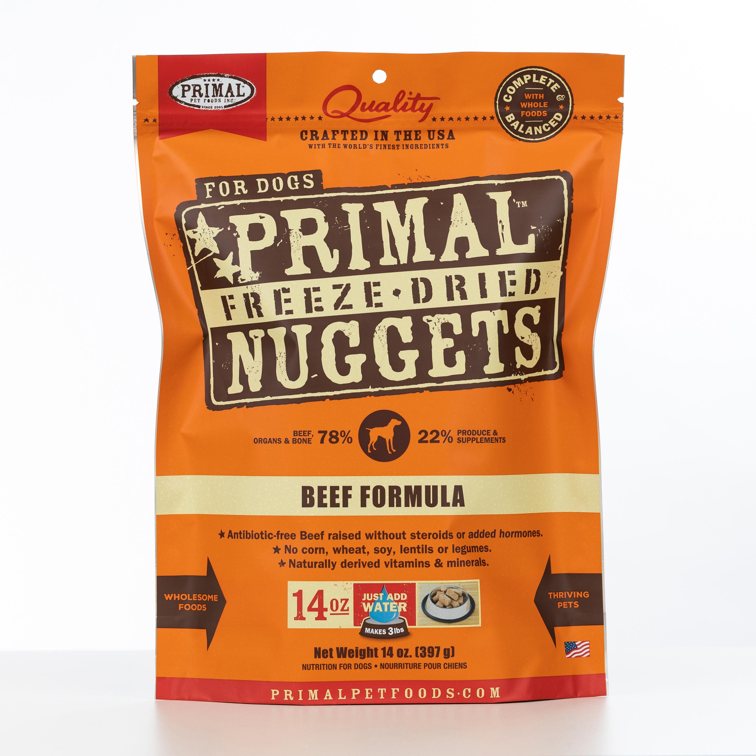 Primal Pet Foods Raw Freeze-Dried Nuggets Beef Formula Dog Food, 14-oz