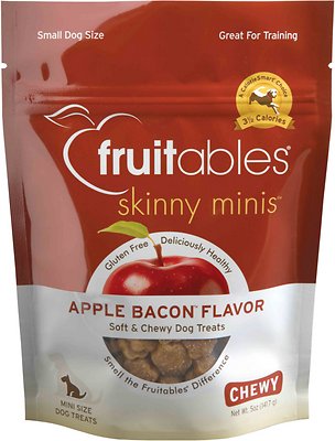 Fruitables Skinny Minis Apple Bacon Flavor Soft & Chewy Dog Treats, 5-oz