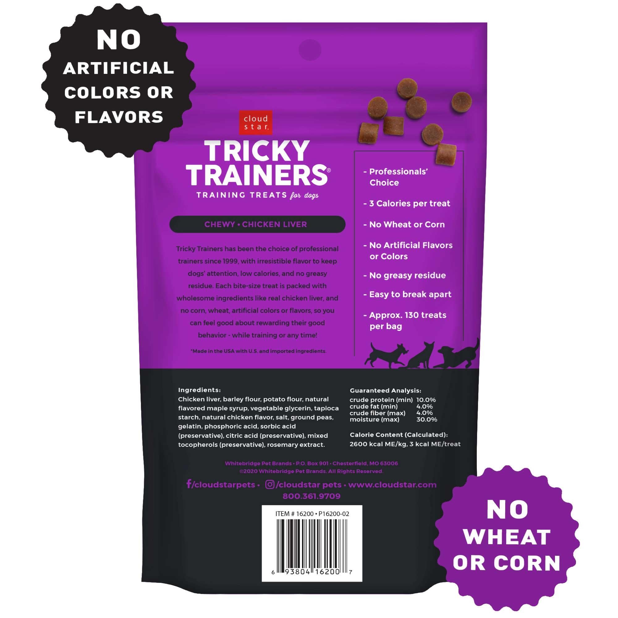 Cloud Star Chewy Tricky Trainers Liver Flavor Dog Treats, 5-oz