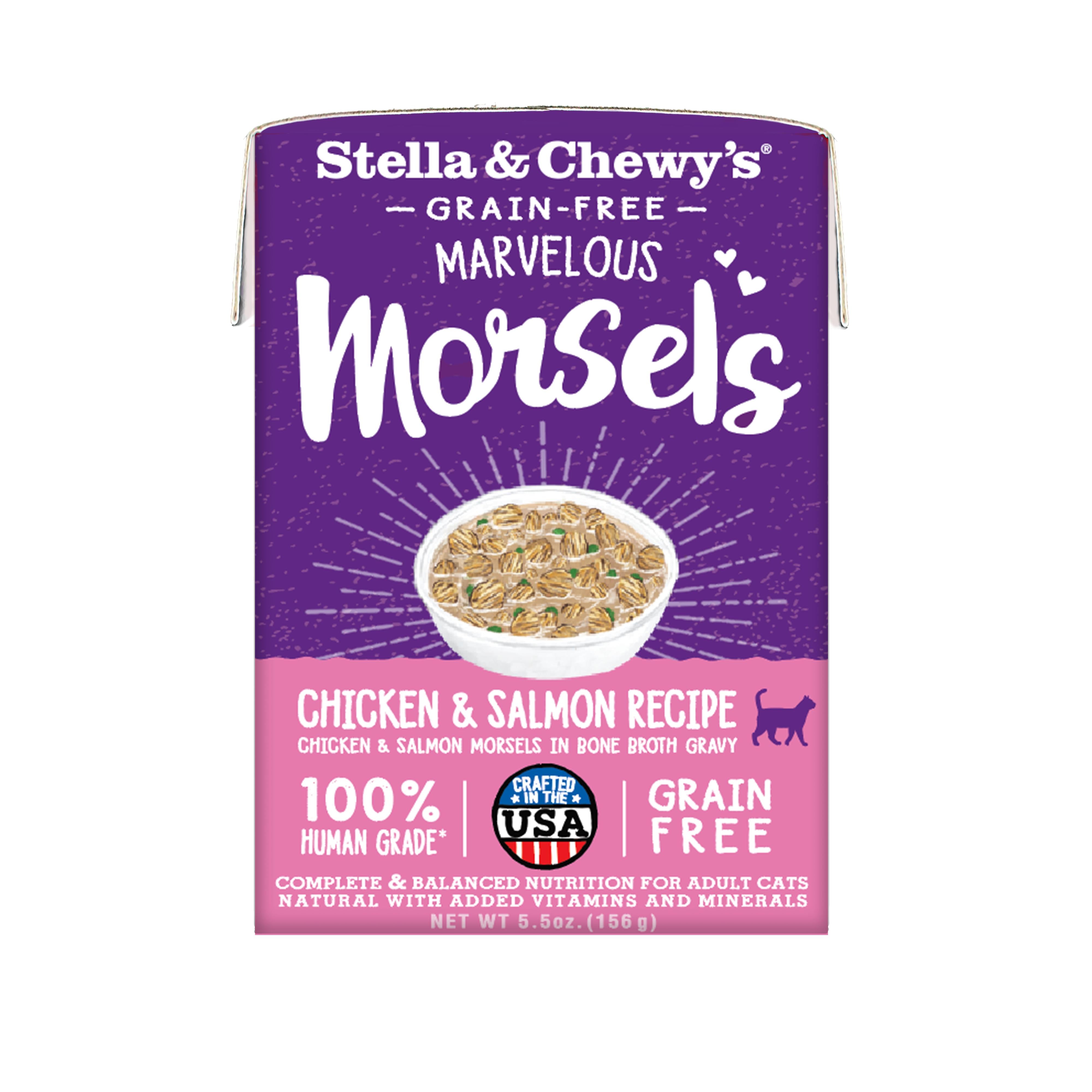 Stella & Chewy's Marvelous Morsels Chicken & Salmon Medley Wet Cat Food, 5.5-oz